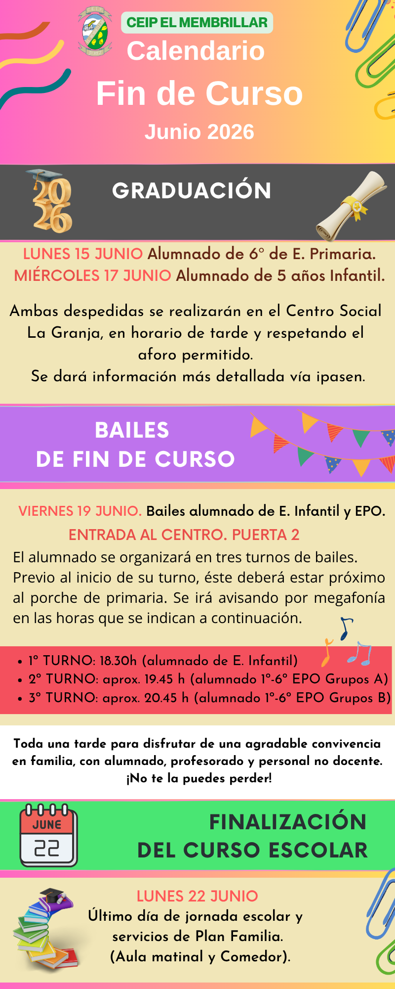 Actividades Fin de Curso 2026/27